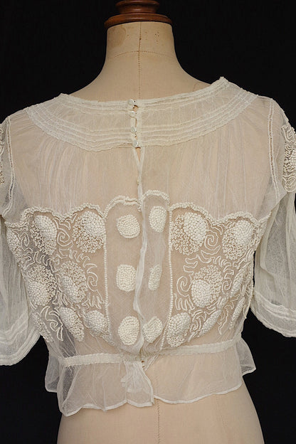 vêtement antique アンティークコットンブラウス5 .FR a l'epoque