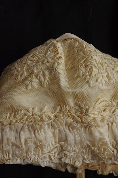 dentelle antique アンティークレース　bonnet ボネ　1 .FR a l'epoque