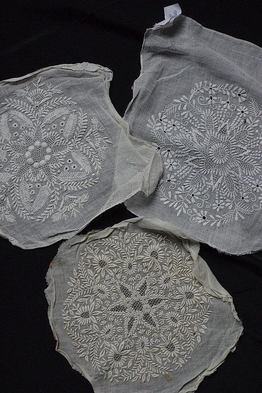 dentelle antique アンティークレース　刺繍　fond de bonnet　lots 2