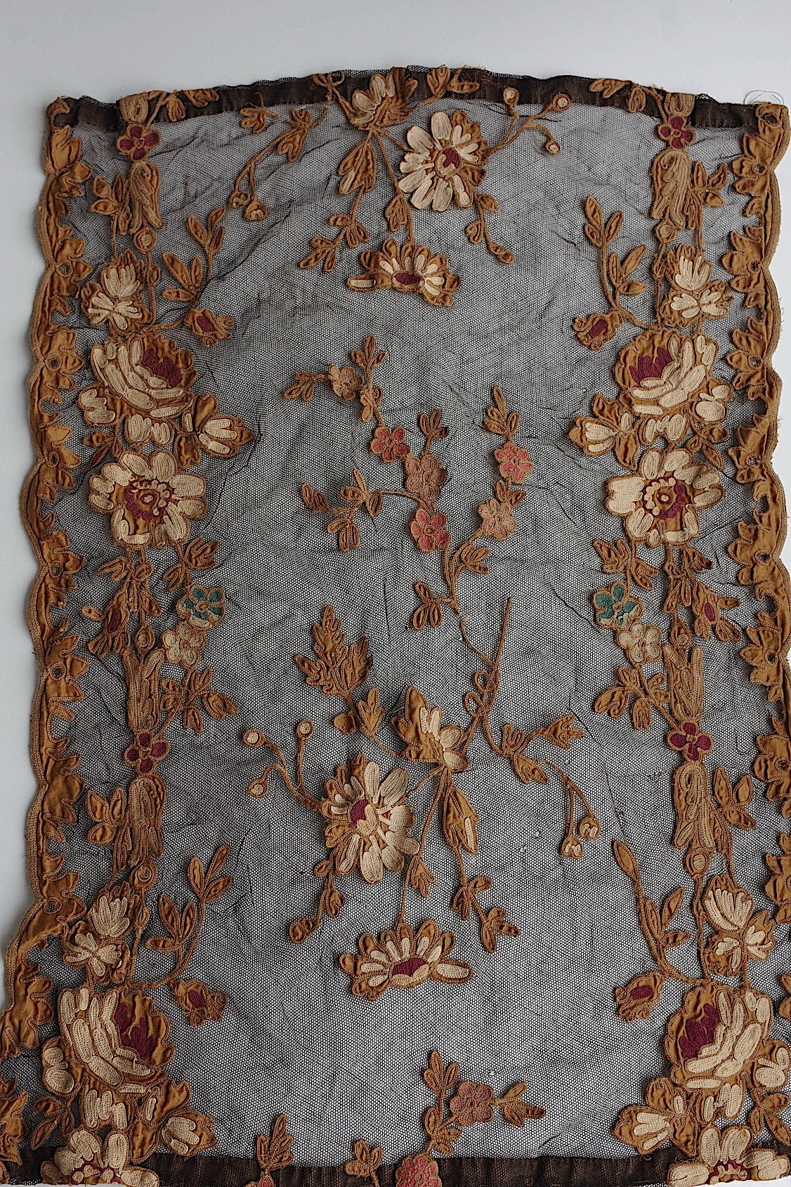 アンティークカーテン　antique linge de maison 　ペア