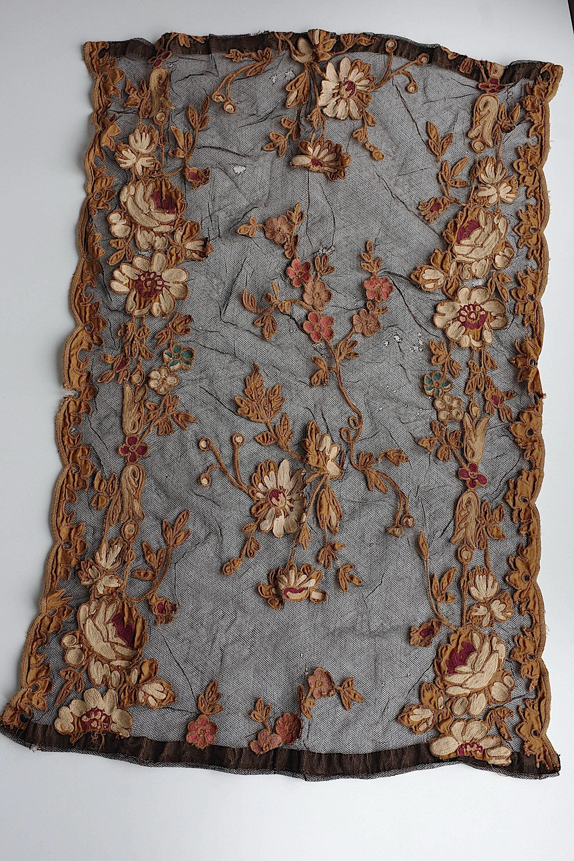 アンティークカーテン　antique linge de maison 　ペア