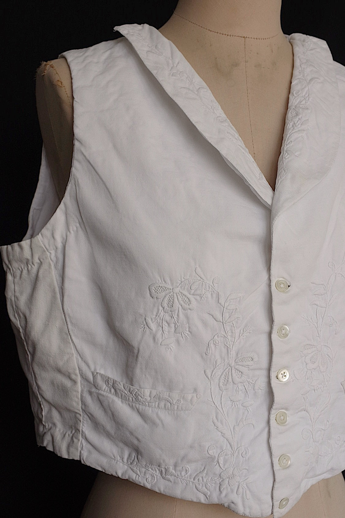 アンティーク古着　vêtement antique アンティーク刺繍ジレ　pour monsieur .FR a l'epoque