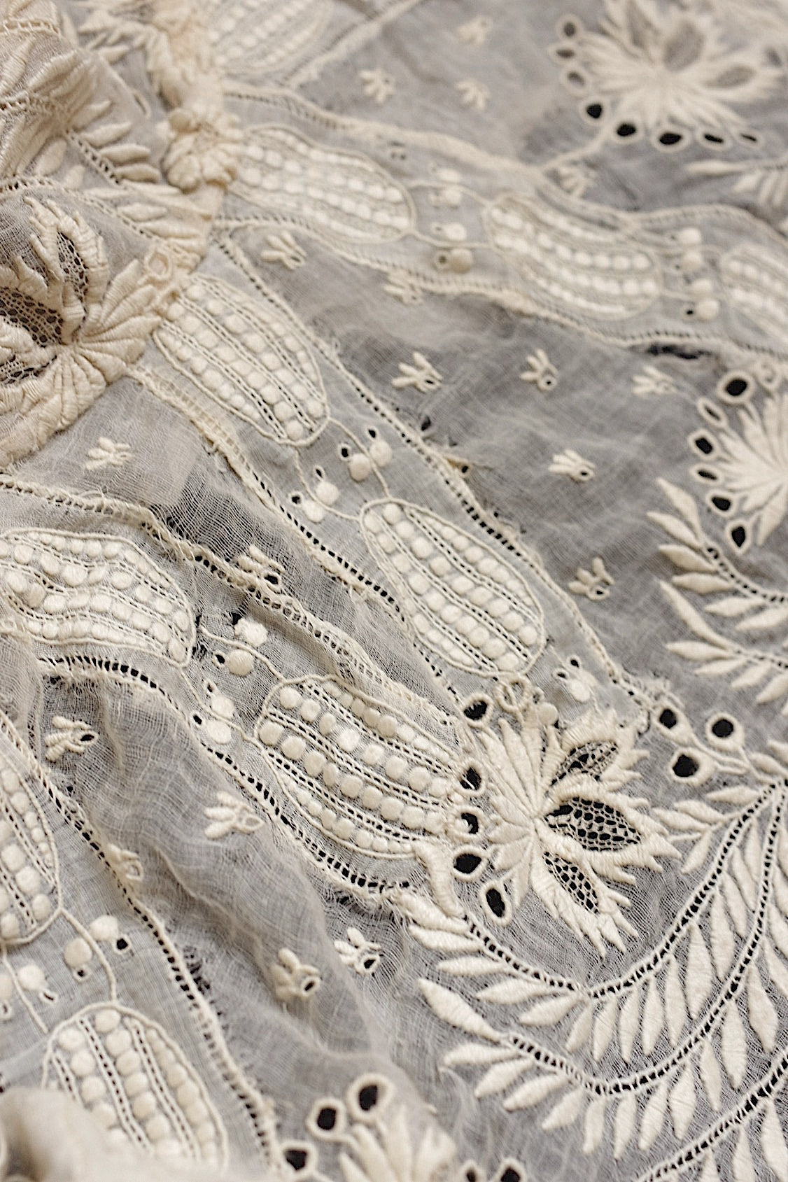 アンティークレース　dentelle antique アンティークレース　刺繍ケープ .FR a l'epoque