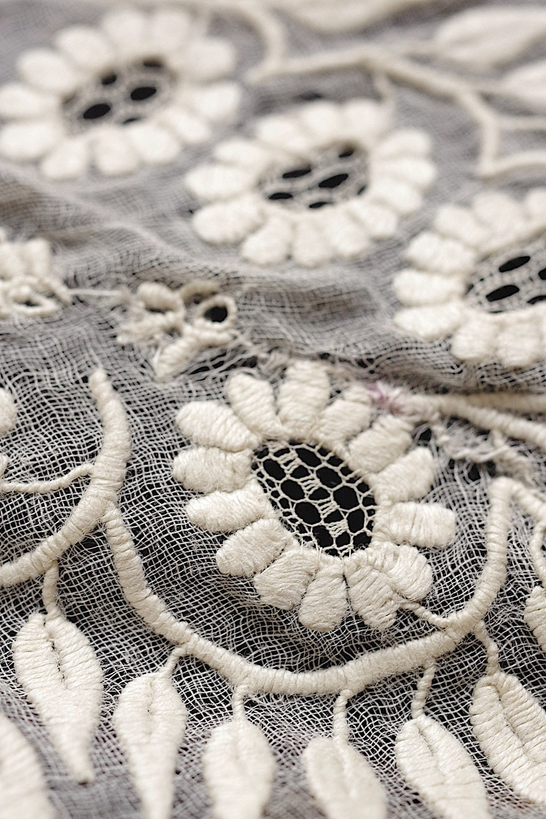 アンティークレース　dentelle antique アンティークレース　刺繍ケープ .FR a l'epoque