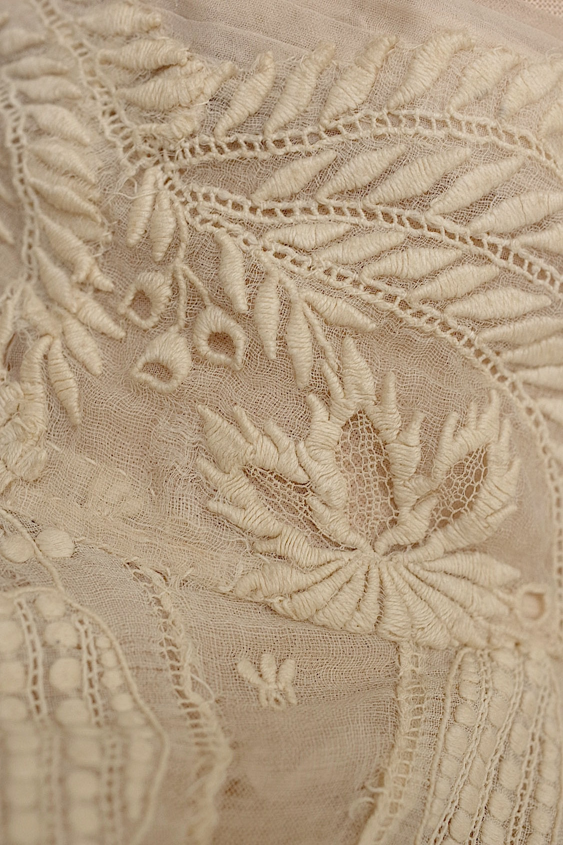 アンティークレース　dentelle antique アンティークレース　刺繍ケープ .FR a l'epoque