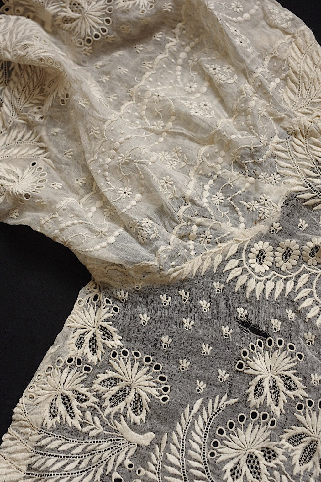 アンティークレース　dentelle antique アンティークレース　刺繍ケープ .FR a l'epoque