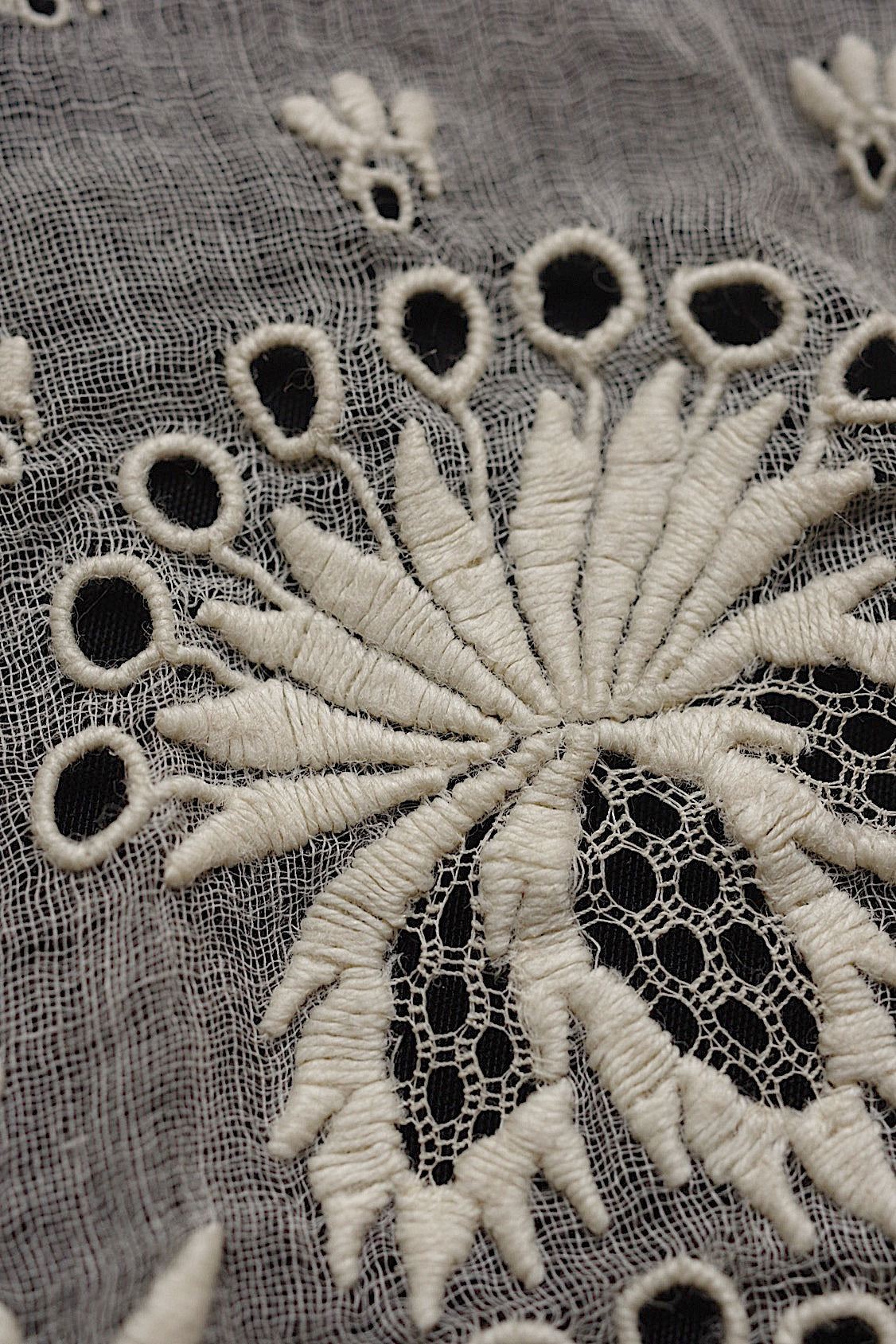 アンティークレース　dentelle antique アンティークレース　刺繍ケープ .FR a l'epoque