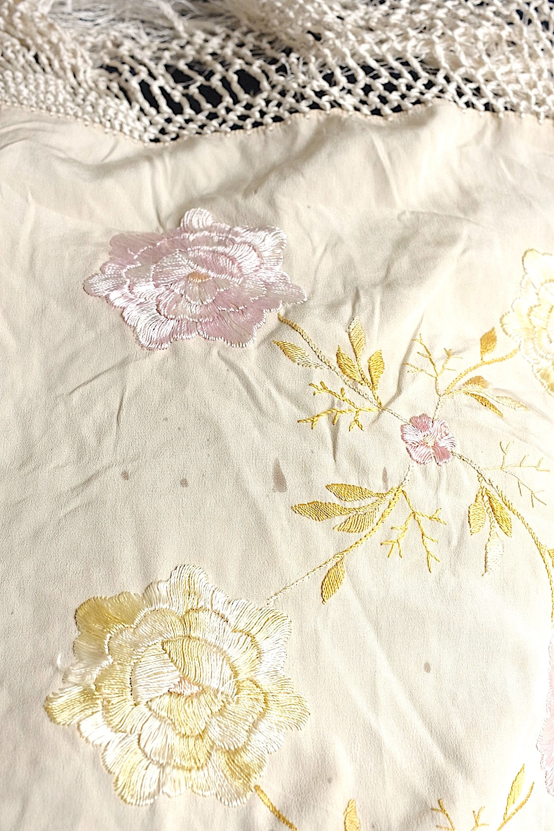 アンティークショール　châle antique アンティーク刺繍　ショール1 .FR a l'epoque