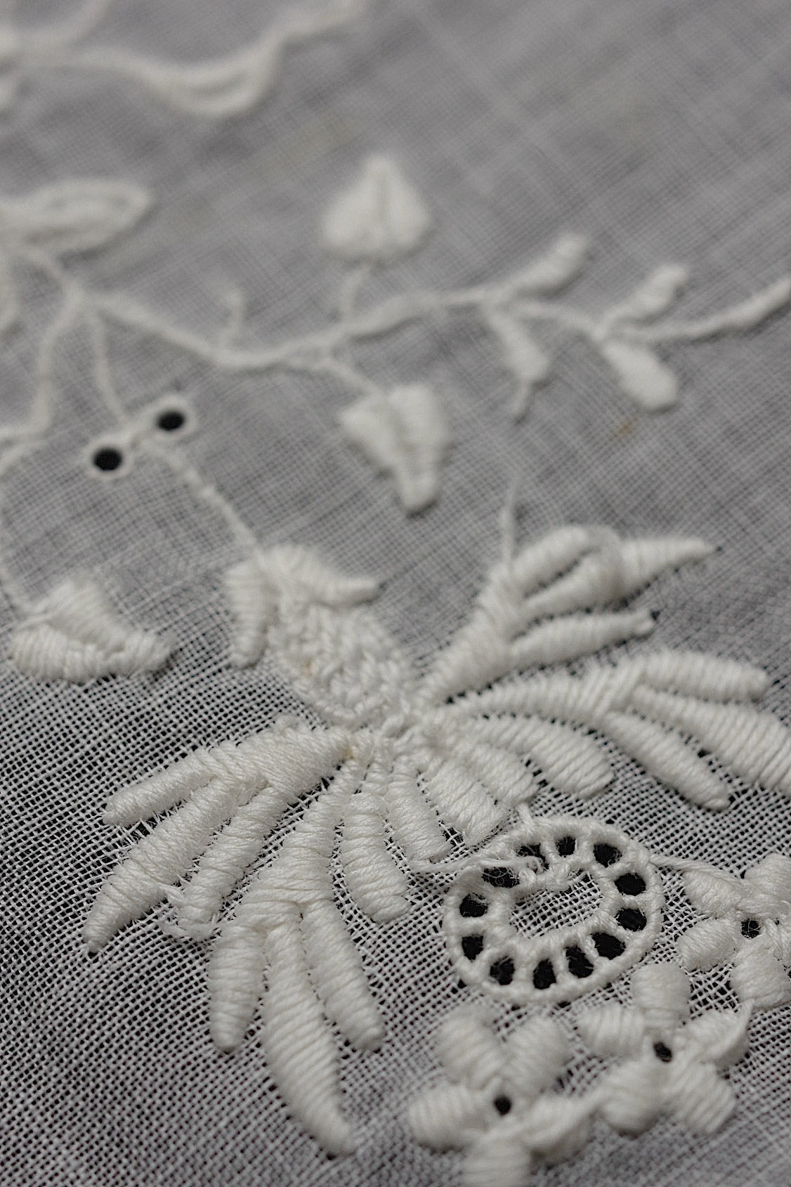 アンティークレース　dentelle antique アンティークレース　刺繍ハンカチ　ハギレ .FR a l'epoque