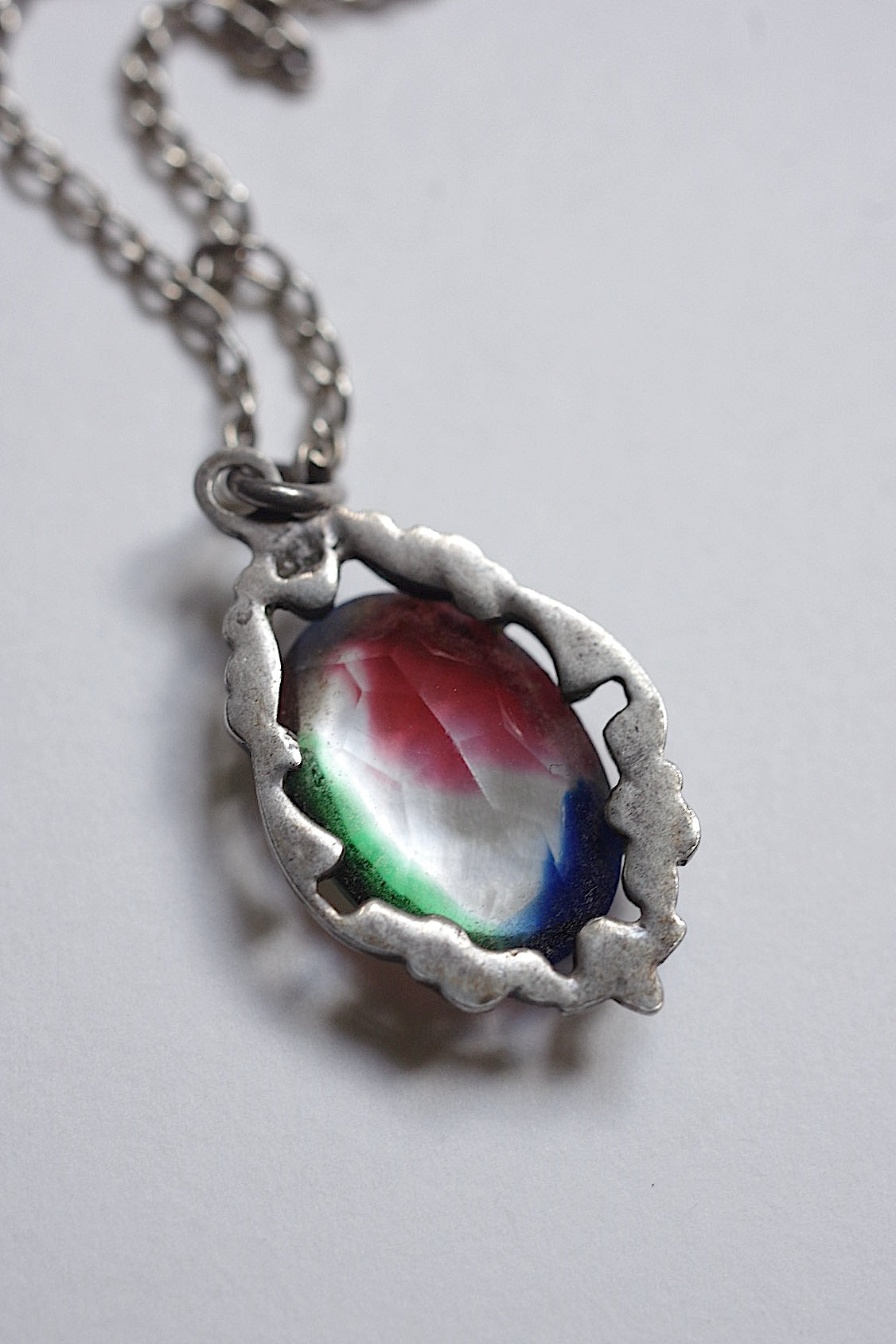 アンティークアクセサリー　collier antique アンティーク　アイリスガラス .FR a l'epoque