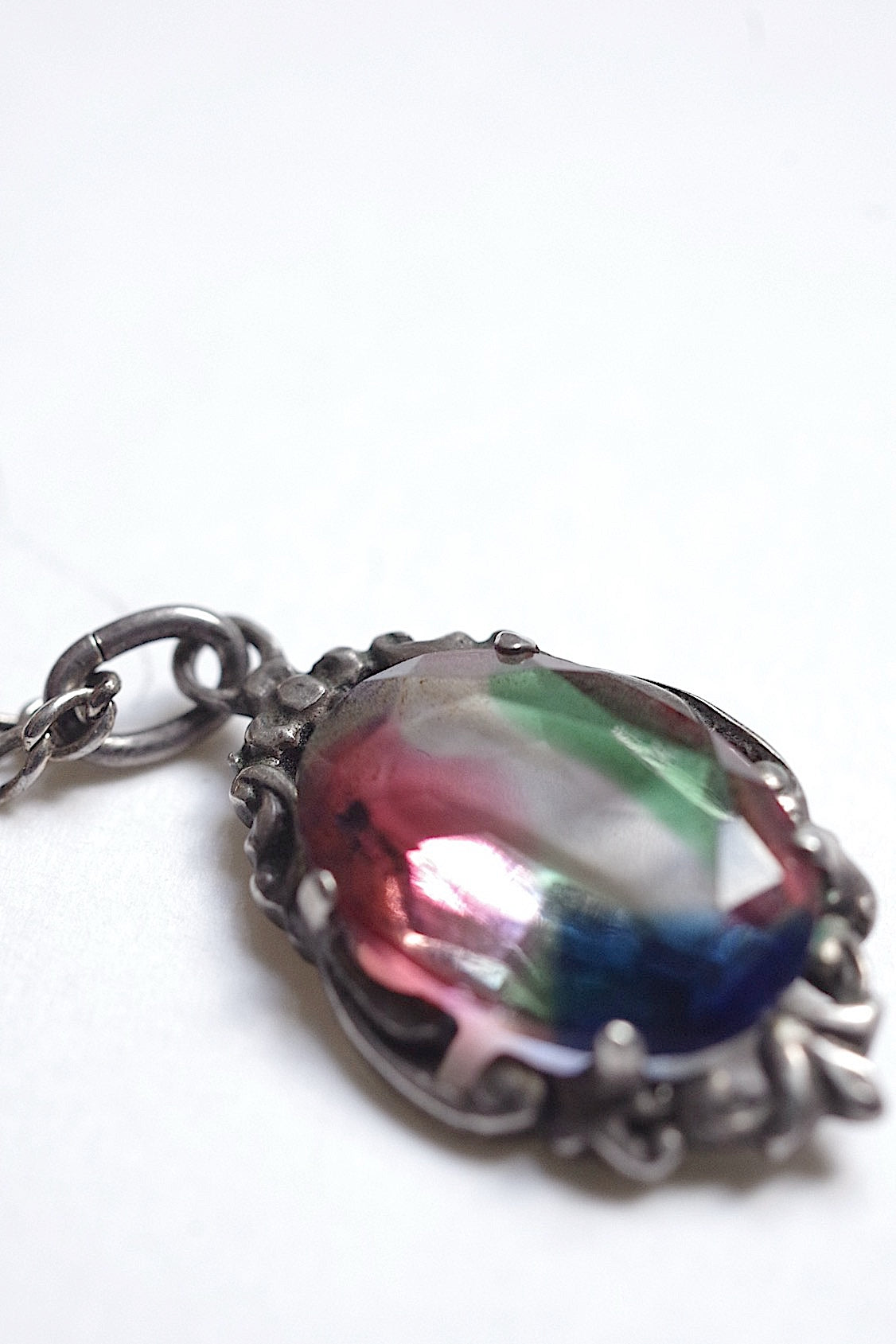 アンティークアクセサリー　collier antique アンティーク　アイリスガラス .FR a l'epoque