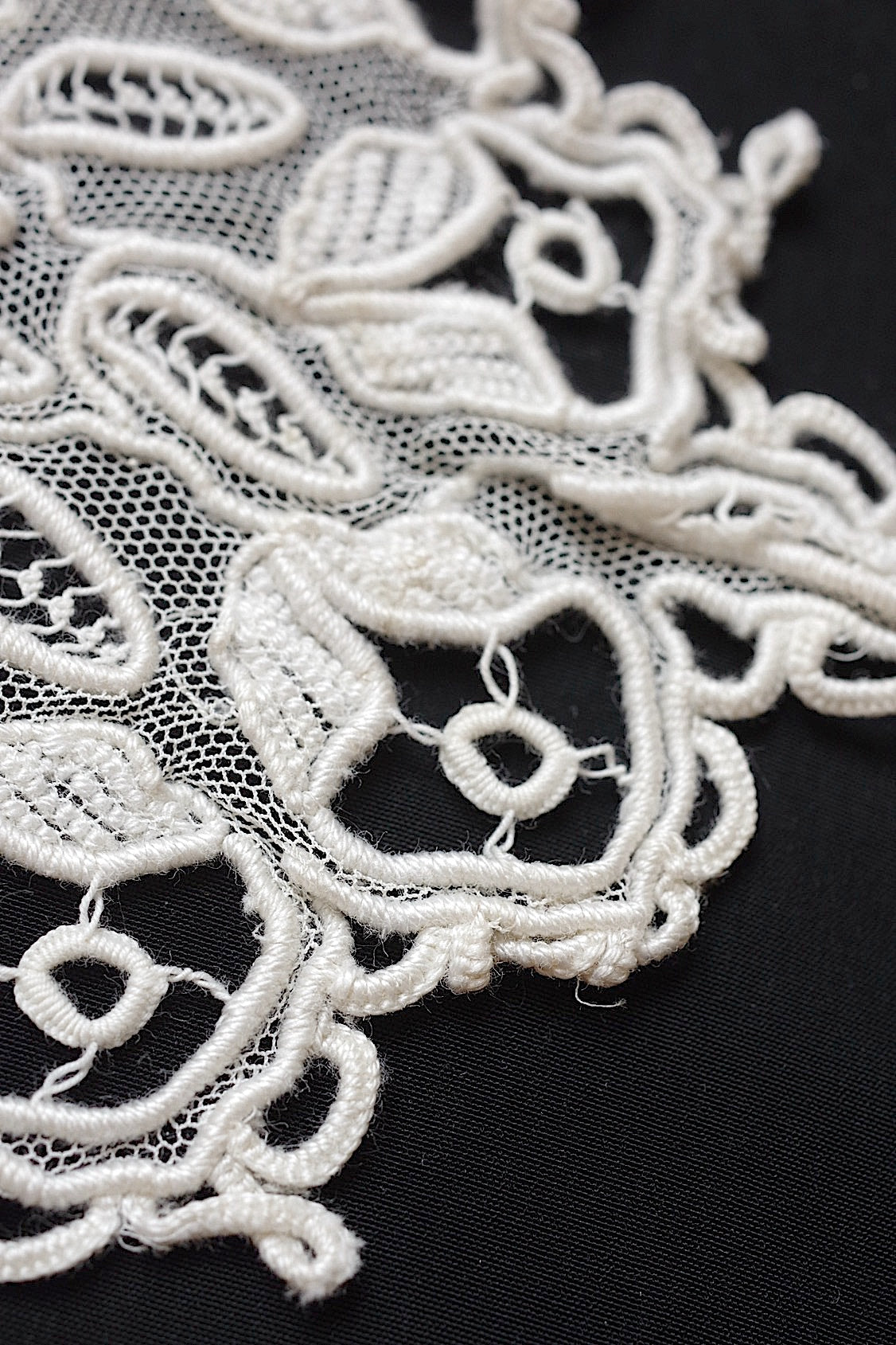 アンティークレース　dentelle antique アンティークレース 刺繍　襟lot .FR a l'epoque