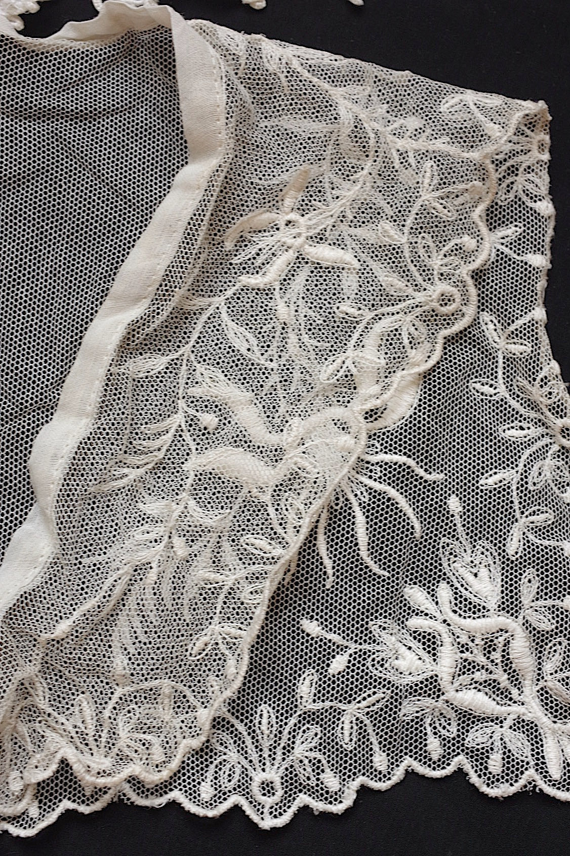 アンティークレース　dentelle antique アンティークレース 刺繍　襟lot .FR a l'epoque