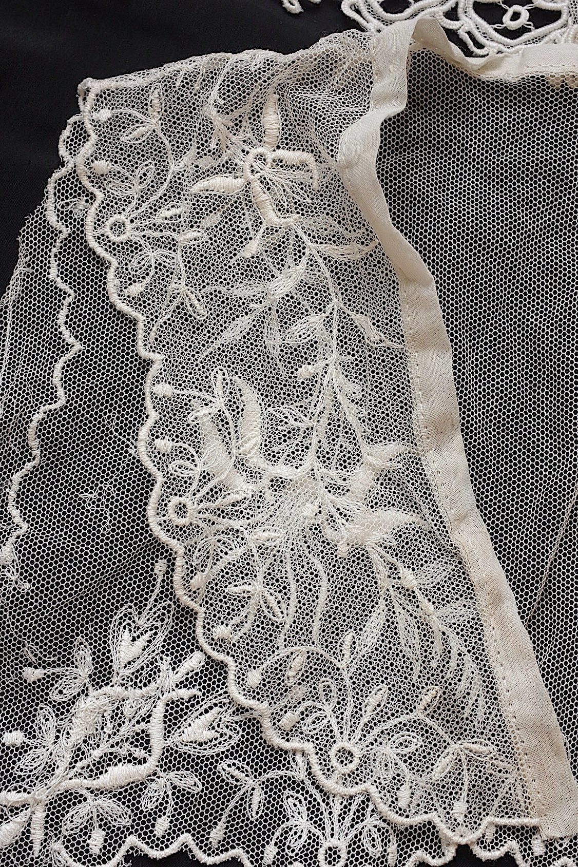 アンティークレース　dentelle antique アンティークレース 刺繍　襟lot .FR a l'epoque