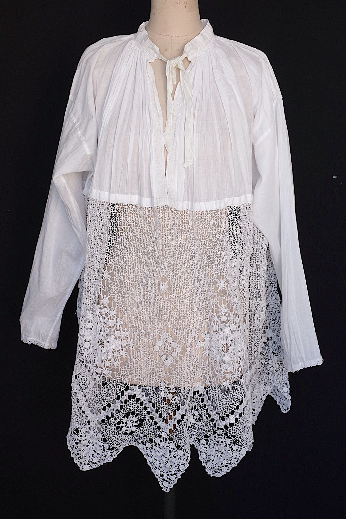 アンティーク古着　vêtement antique アンティーク教会チュニック　surplis2 .FR a l'epoque