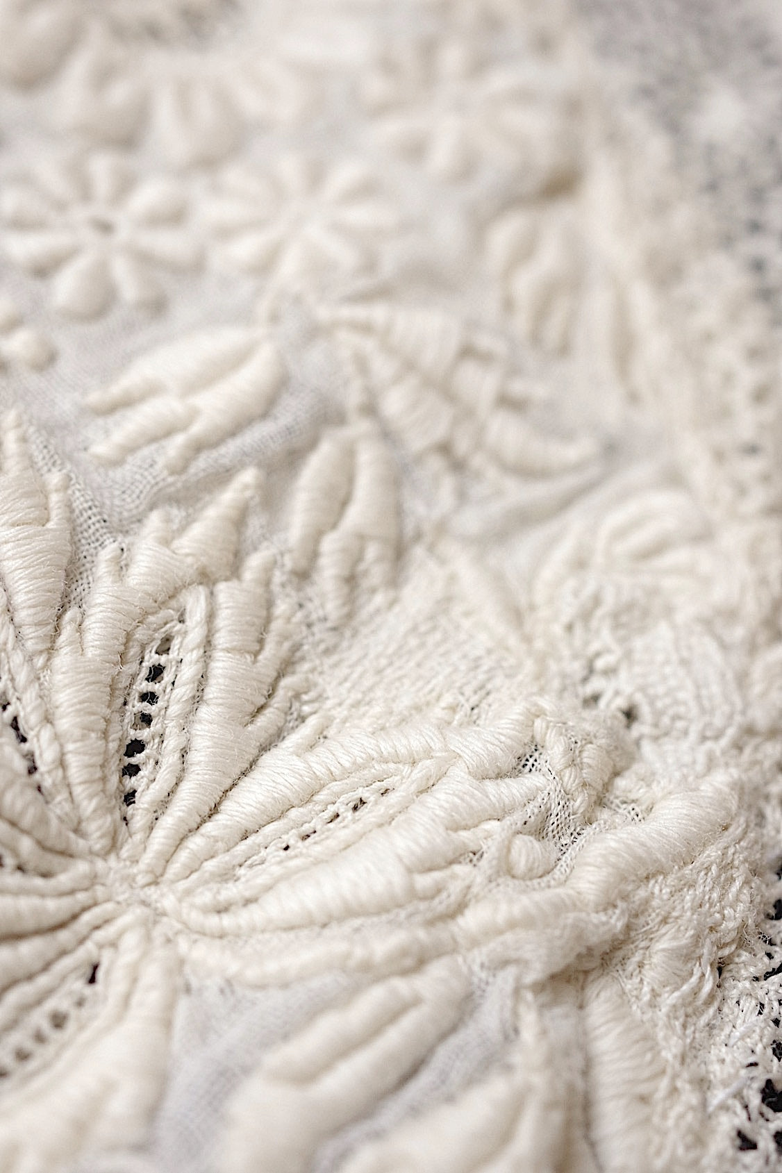 アンティークレース　dentelle antique アンティーク刺繍　３枚　3 .FR a l'epoque