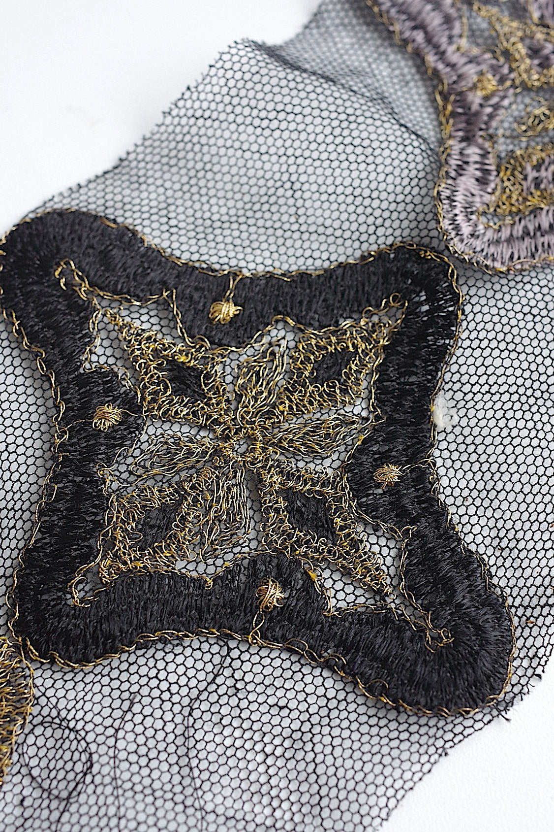アンティークレース　dentelle antique アンティークレース　くろ　lot2 .FR a l'epoque
