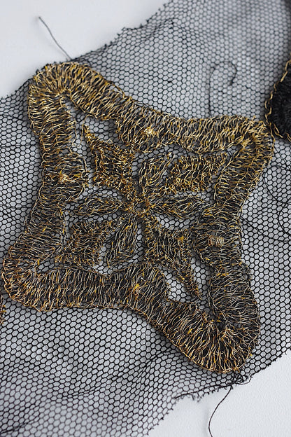 アンティークレース　dentelle antique アンティークレース　くろ　lot2 .FR a l'epoque