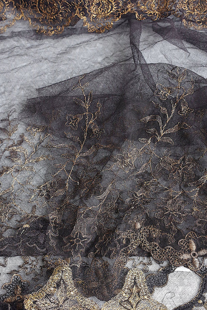 アンティークレース　dentelle antique アンティークレース　くろ　lot2 .FR a l'epoque