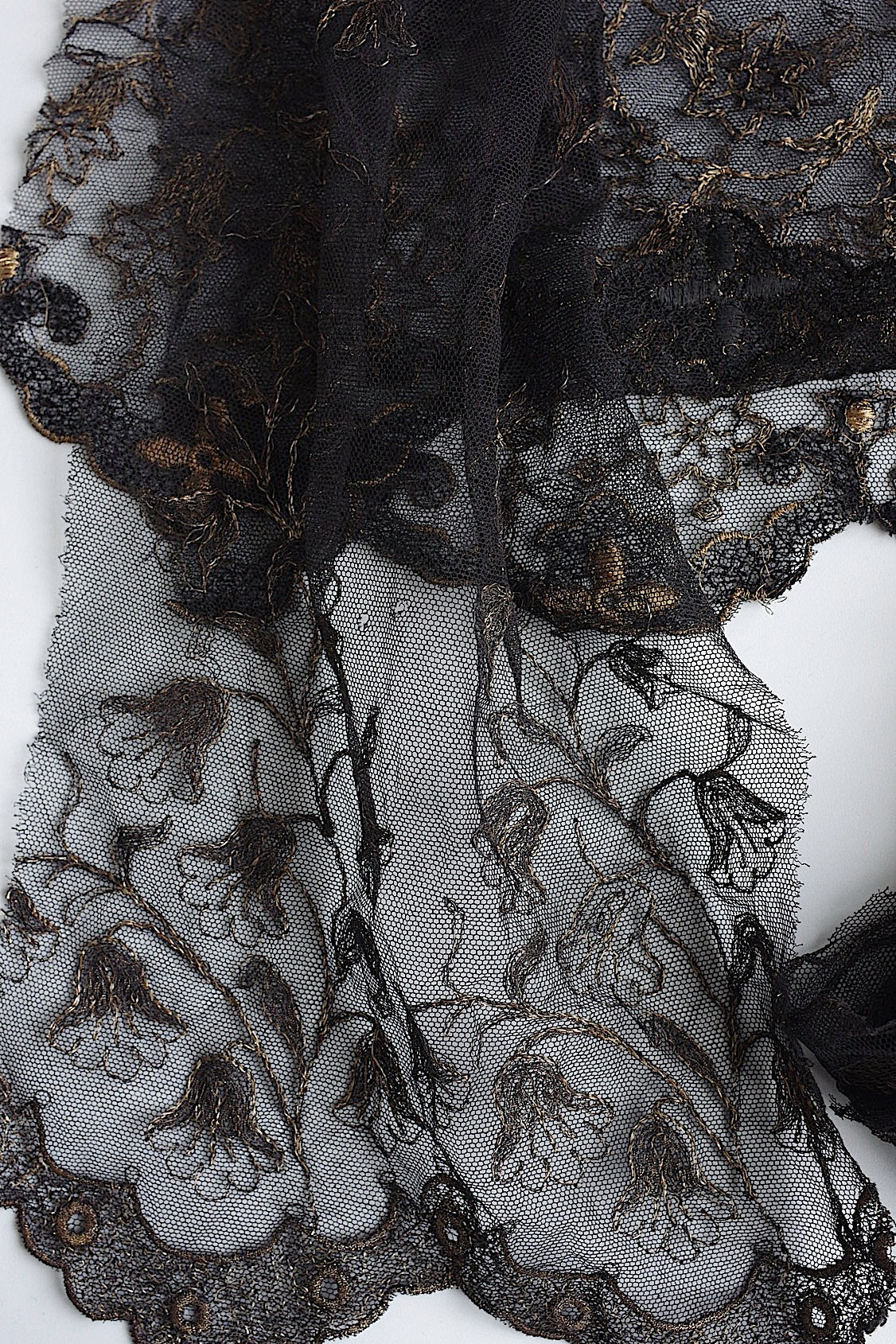 アンティークレース　dentelle antique アンティークレース　くろ　lot2 .FR a l'epoque