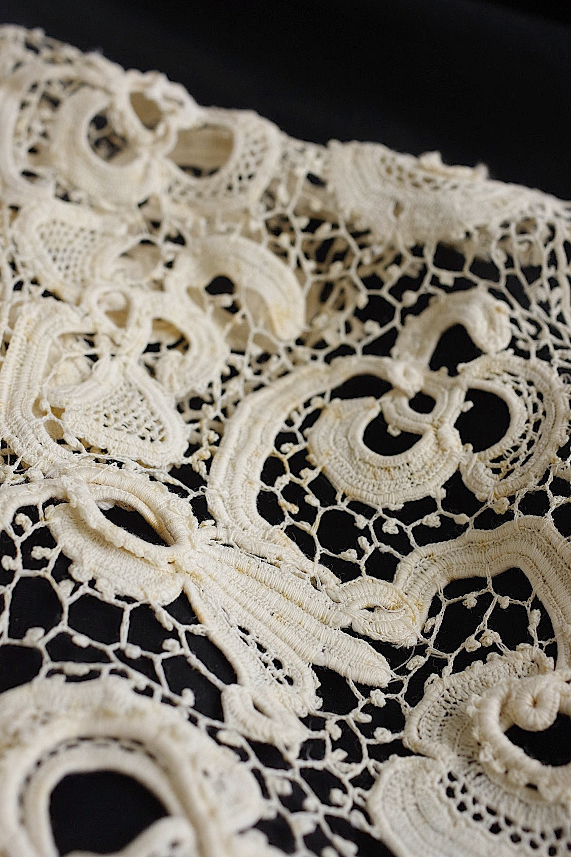 アンティークレース　dentelle antique アンティークレース　クロシェ襟 .FR a l'epoque
