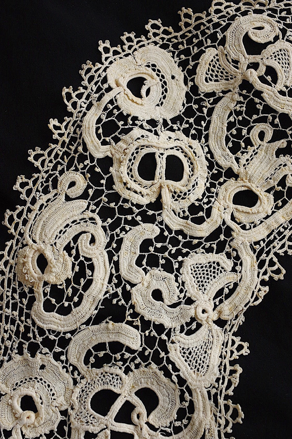 アンティークレース　dentelle antique アンティークレース　クロシェ襟 .FR a l'epoque