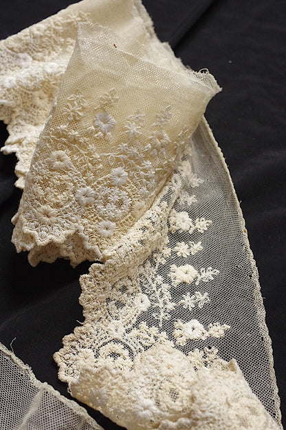 アンティークレース　dentelle antique　170cm＋210cm .FR a l'epoque