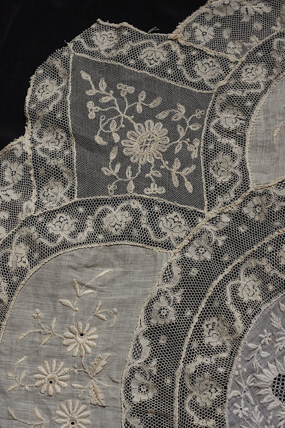 アンティークレース　dentelle antique　刺繍クロス　素材用 .FR a l'epoque