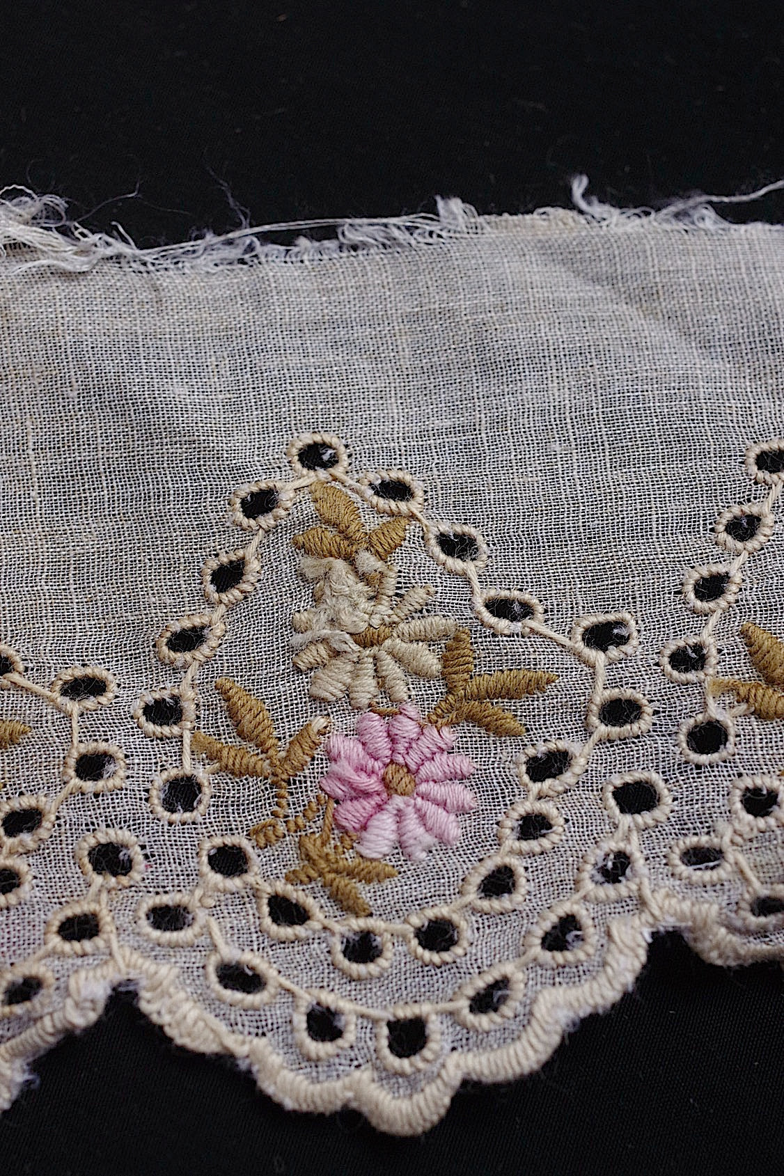 アンティークレース　 dentelle antique 　刺繍端レース .FR a l'epoque