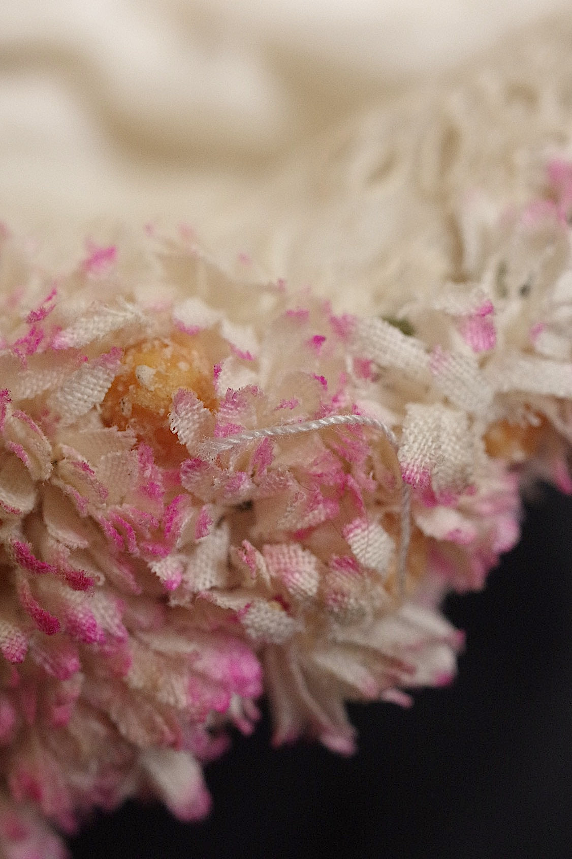 アンティークレース dentelle antique 　お花付き帽子 .FR a l'epoque