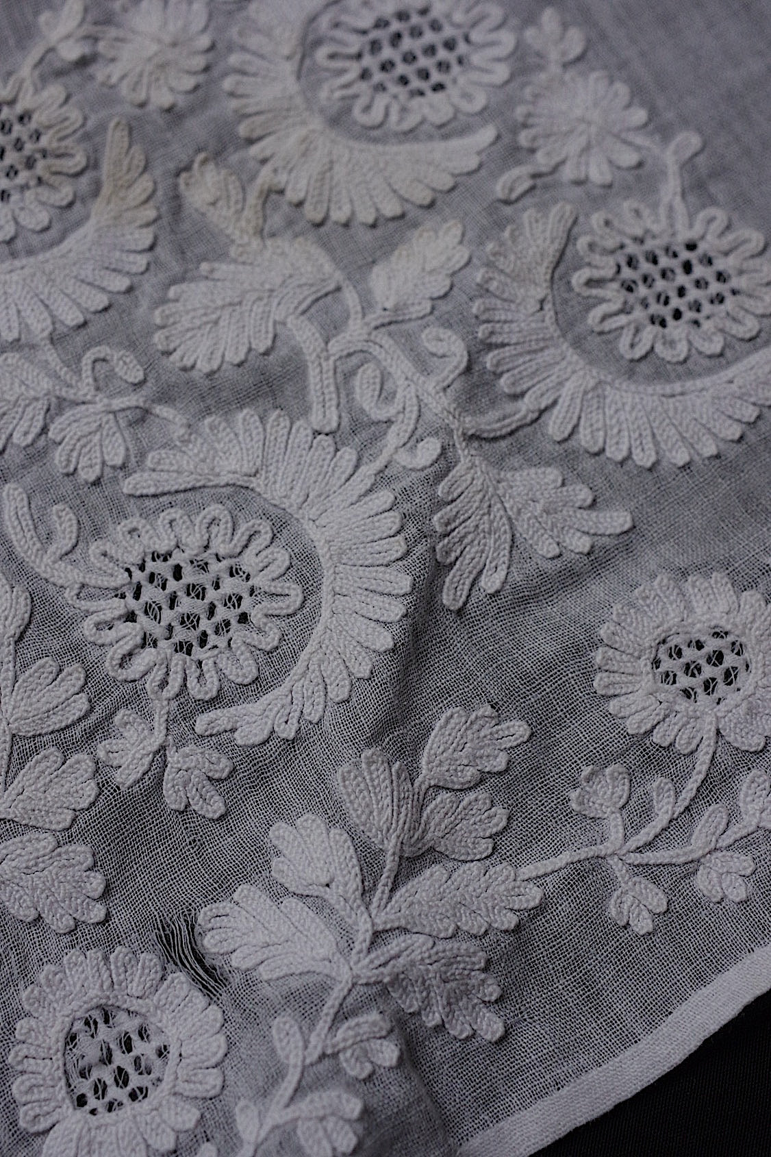 アンティークレース　dentelle antique　fichu 刺繍生地　lots 2 .FR a l'epoque