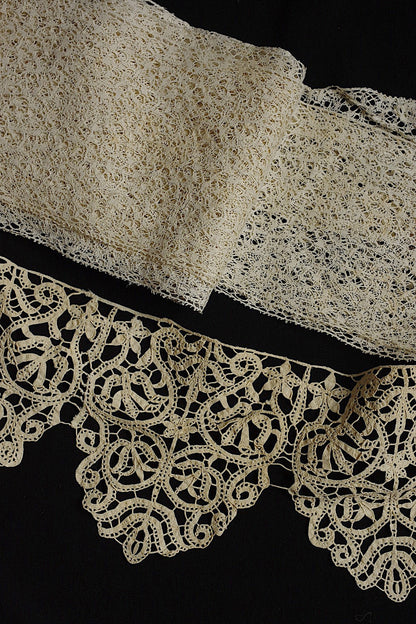 アンティークレース　dentelle antique　357cm 55cm .FR a l'epoque