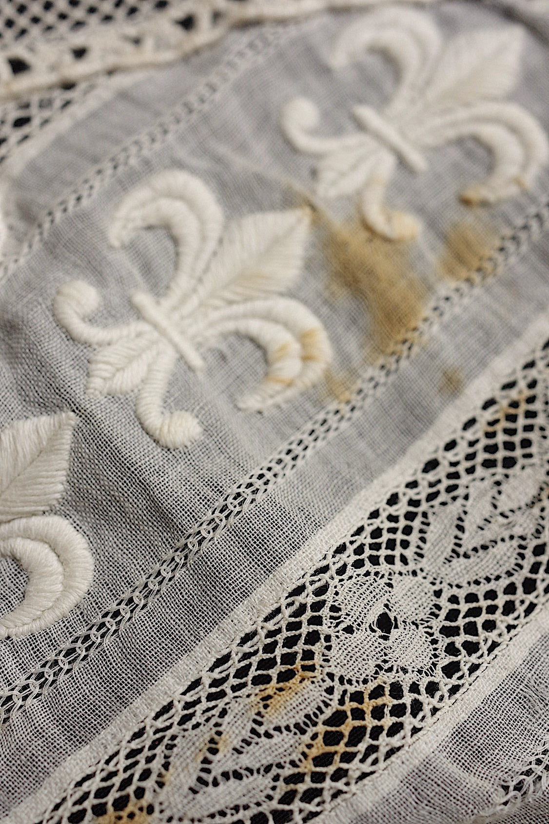 アンティークレース　dentelle antique　刺繍　lot1 .FR a l'epoque