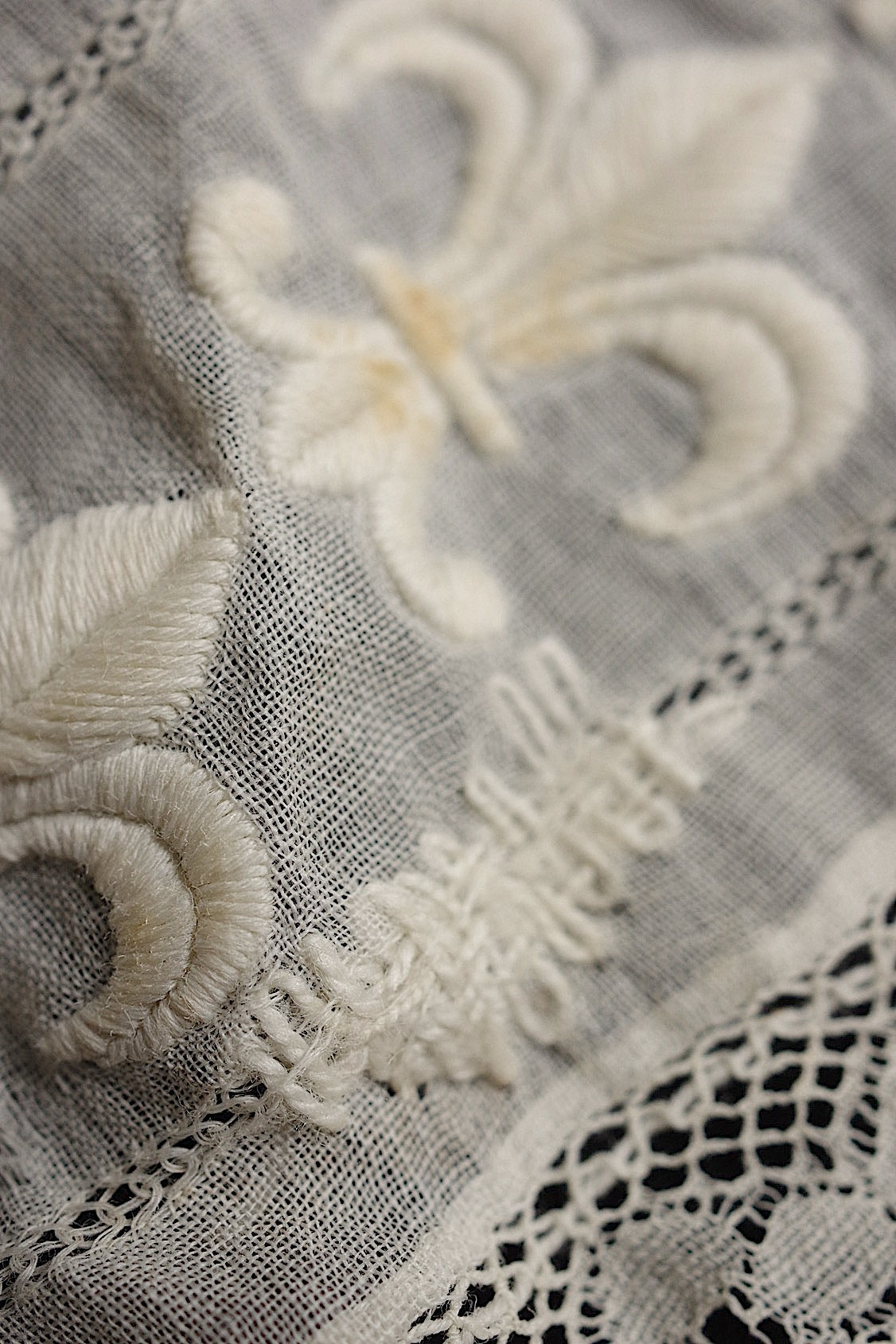 アンティークレース　dentelle antique　刺繍　lot1 .FR a l'epoque