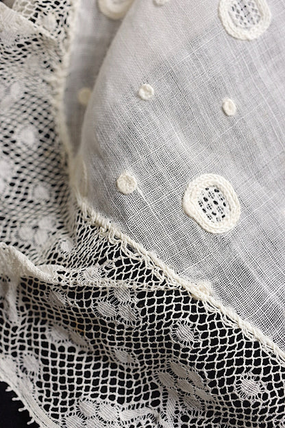 アンティークレース　dentelle antique　刺繍ショール .FR a l'epoque
