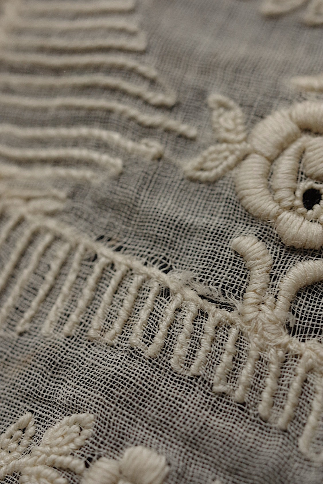 アンティークレース　dentelle antique　刺繍生地はぎれ　素材用 .FR a l'epoque