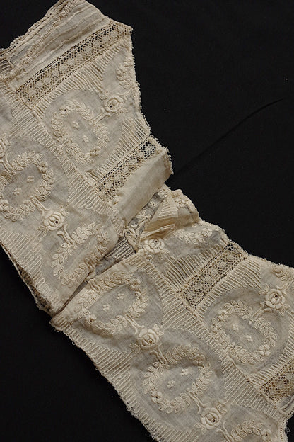 アンティークレース　dentelle antique　刺繍生地はぎれ　素材用 .FR a l'epoque