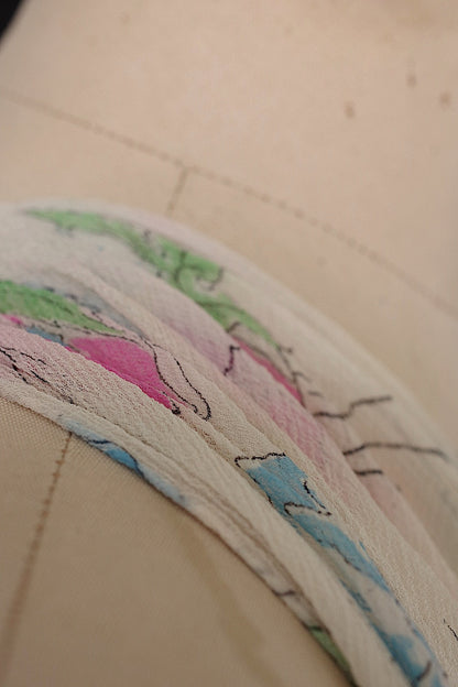 アンティークワンピース　vêtement  antique　シフォン花柄 .FR a l'epoque