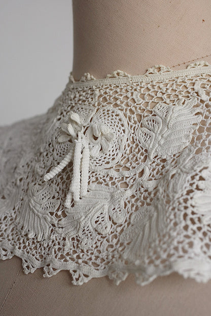 アンティークレース dentelle antique　クロシェ襟 .FR a l'epoque