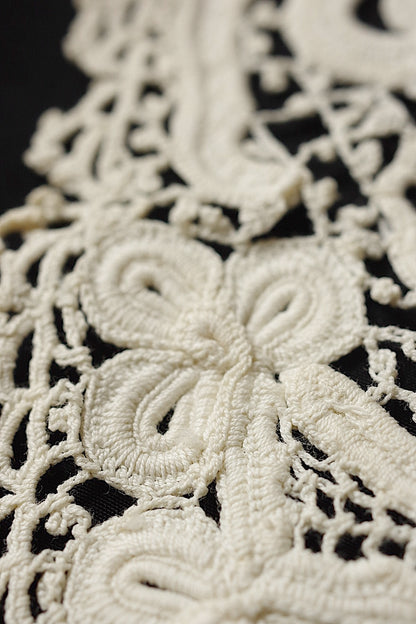 アンティークレース　dentelle antique  antique lace　クロシェ襟 .FR a l'epoque