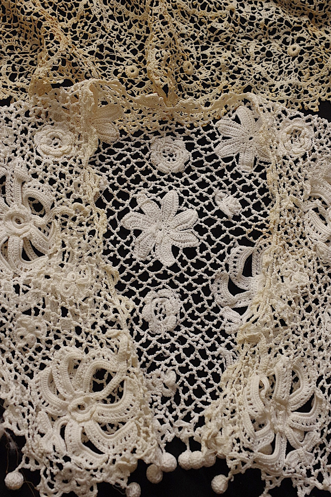 アンティークレース　antique dentelle クロシェレースハギレ .FR a l'epoque