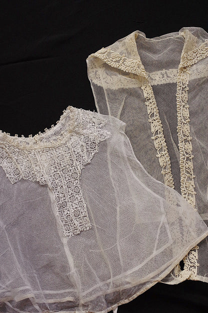 アンティークレース　antique dentelle　plastron lot .FR a l'epoque