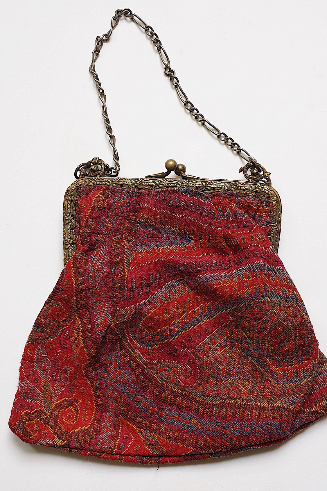 アンティークパース　antique purse カシミア　 .FR a l'epoque