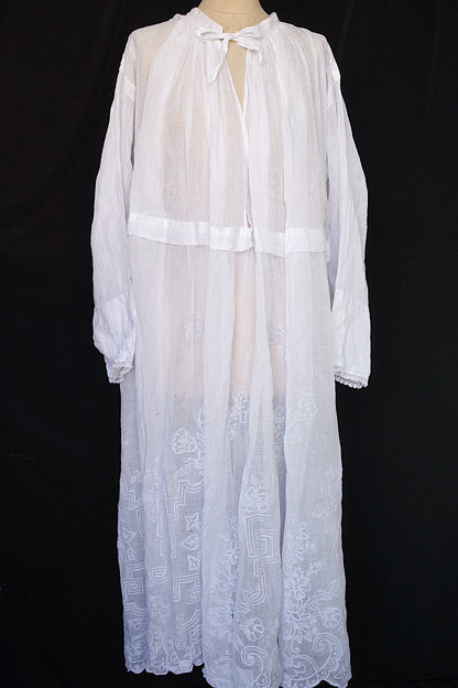 アンティーク教会チュニック　vêtement antique aube Church Smock5 .FR a l'epoque