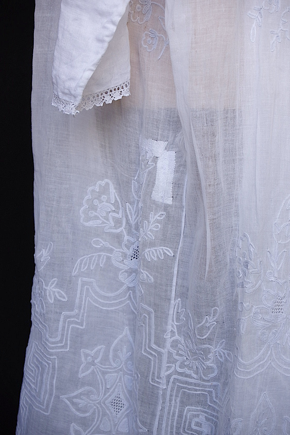 アンティーク教会チュニック　vêtement antique aube Church Smock5 .FR a l'epoque