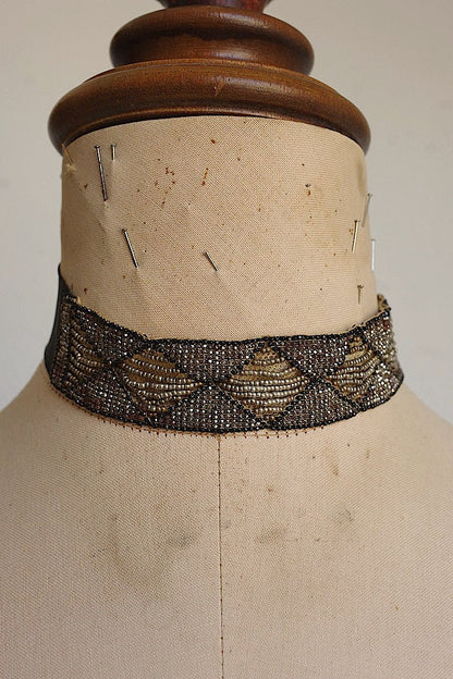 アンティークチョーカー　antique collier ビーズチョーカー .FR a l'epoque