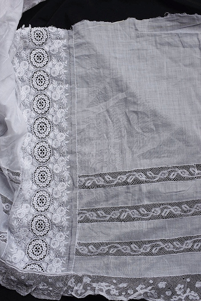 アンティークレース　dentelle ancinne レース生地はぎれ1 .FR a l'epoque