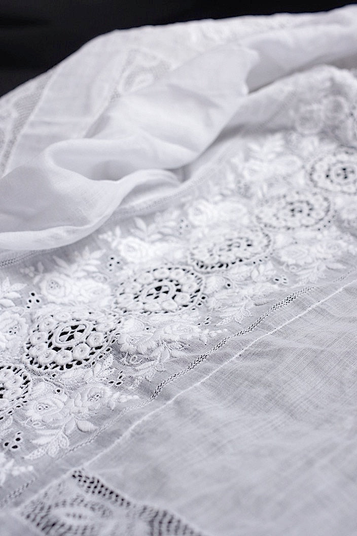 アンティークレース　dentelle ancinne レース生地はぎれ1 .FR a l'epoque