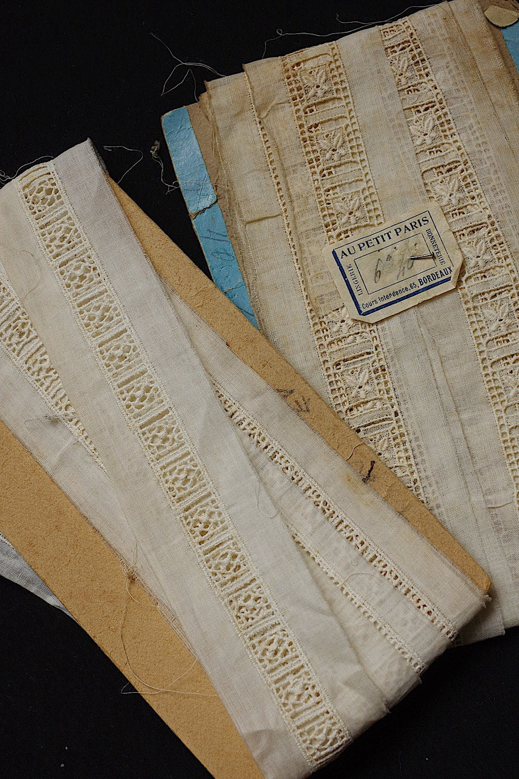 アンティークレース　dentelle ancienne リボン通し　テープ  2種 .FR a l'epoque