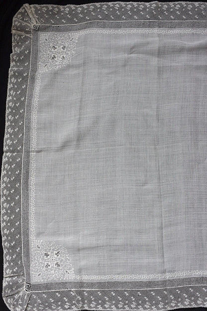 アンティークレースハンカチ　mouchoir  ancien ハンカチ1 .FR a l'epoque